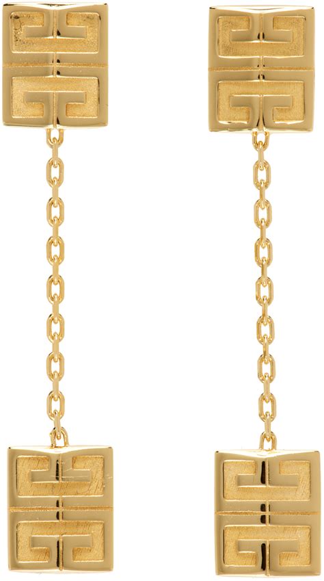 givenchy gold and cz earrings|Givenchy gold earrings.